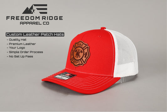 Richardson 112 Leather Patch + Custom Fire Dept