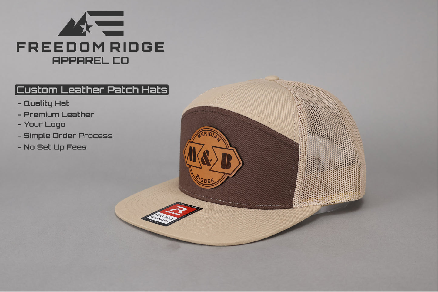 Richardson 168 - Custom Leather Patch + Your Logo