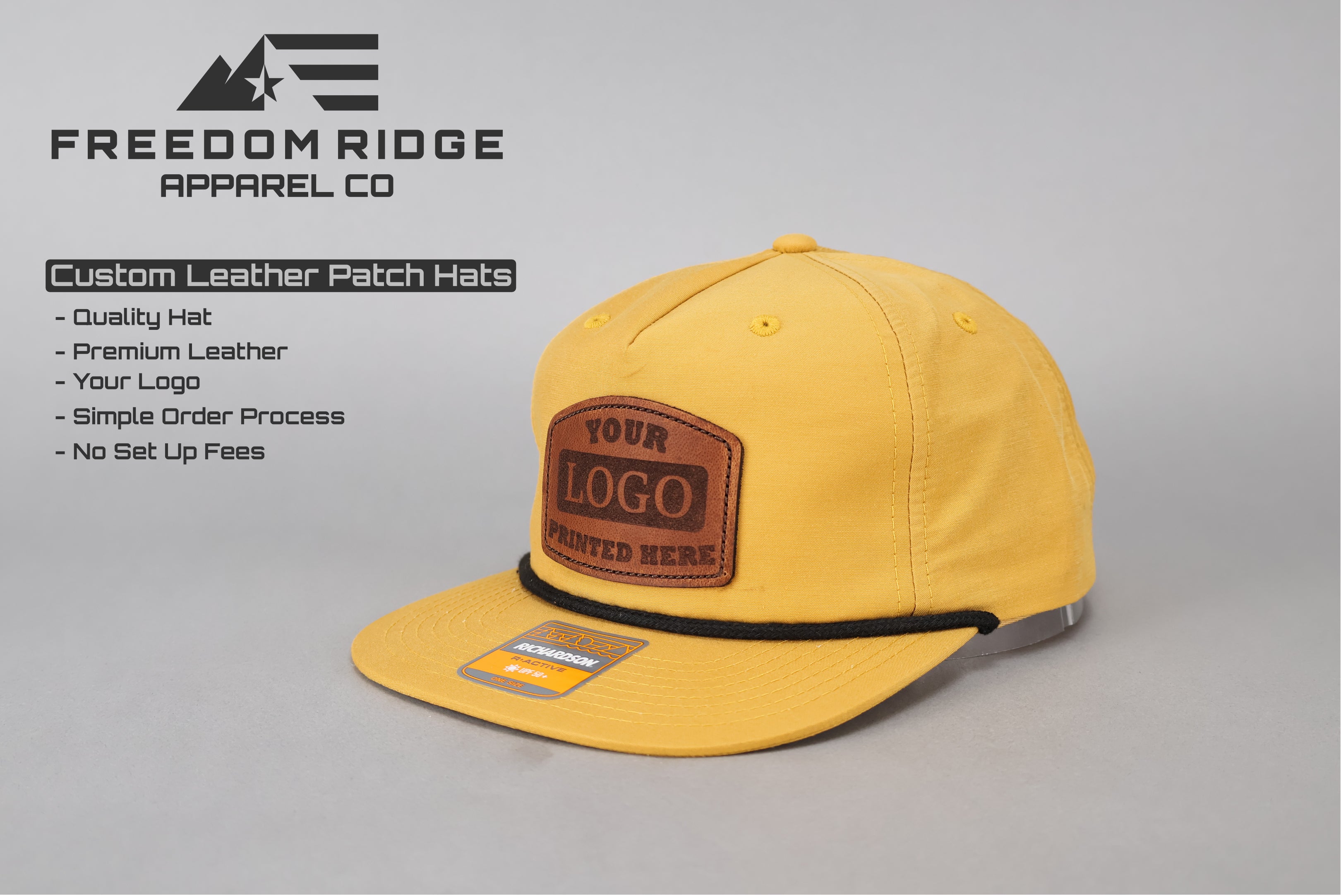 Richardson 256 - Custom Leather Patch + Your Logo – Freedom Ridge